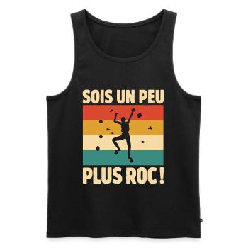 Sois un peu plus roc Humour escalade et grimpe - Débardeur bio Premium Homme - noir - Devant - Michal (187cm)