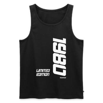 Limited Edition 1980 - Men's Premium Organic Tank Top - black - Front - Michal (187cm)