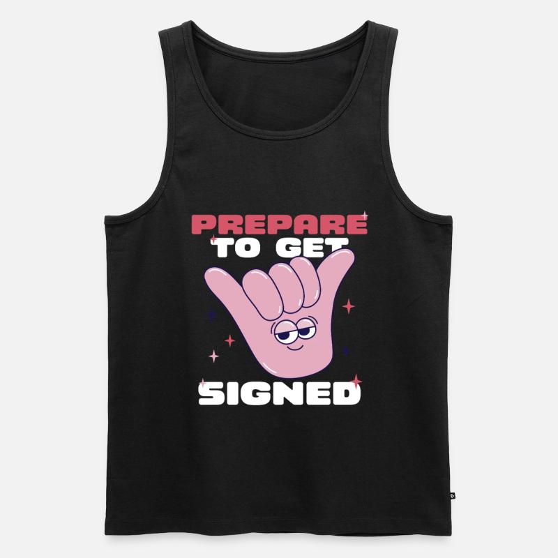 ASL Gebärdensprache Prepare To Get Signed - Männer Premium Bio Tank Top - Schwarz