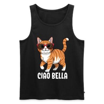 Ciao Bella - Männer Premium Bio Tank Top - Schwarz - Vorne - AI Model Male 178 light (178cm)