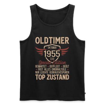 70. Geburtstag Geschenk Oldtimer Oktober 1955 - Männer Premium Bio Tank Top - Schwarz - Vorne - Michal (187cm)