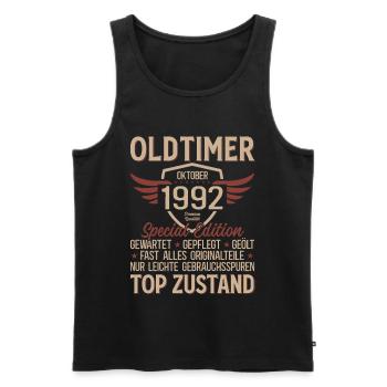 33. Geburtstag Geschenk Oldtimer Oktober 1992 - Männer Premium Bio Tank Top - Schwarz - Vorne - Michal (187cm)