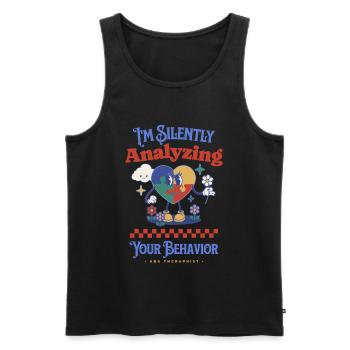 Love, Acceptance, Autism Power - Men's Premium Organic Tank Top - black - Front - AI Model Male 178 light (178cm)