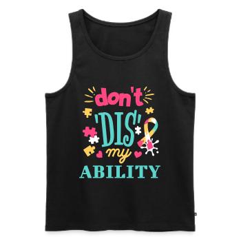 Acceptance instead of prejudice - Men's Premium Organic Tank Top - black - Front - AI Model Male 178 light (178cm)