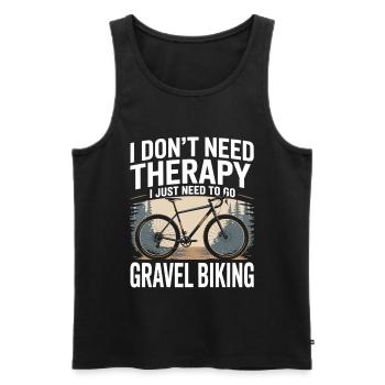 Slogan du vélo de gravier – une thérapie ? Mieux faire du vélo ! - Débardeur bio Premium Homme - noir - Devant - Michal (187cm)