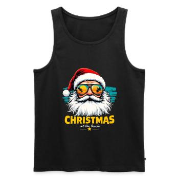 Weihnachten Am Strand Noël à la plage - Débardeur bio Premium Homme - noir - Devant - Michal (187cm)