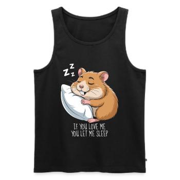 Hamster endormi - Débardeur bio Premium Homme - noir - Devant - Michal (187cm)
