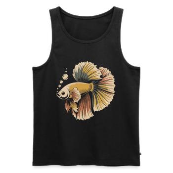 Betta Farbexplosion Fisch - Männer Premium Bio Tank Top - Schwarz - Vorne - AI Model Male 178 light (178cm)