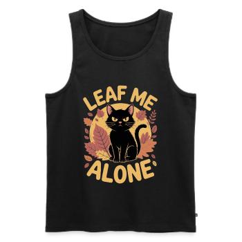 Cat Autumn Funny Leave Me Alone - Men's Premium Organic Tank Top - black - Front - Michal (187cm)