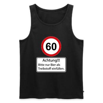 60 Achtung nur Bier als Treibstoff einfüllen - Männer Premium Bio Tank Top - Schwarz - Vorne - AI Model Male 178 light (178cm)