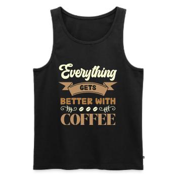 Le café rend tout meilleur - Débardeur bio Premium Homme - noir - Devant - AI Model Male 178 light (178cm)