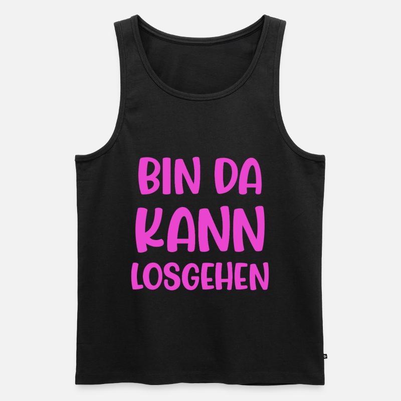 Bin Da Kann Losgehen - Männer Premium Bio Tank Top - Schwarz