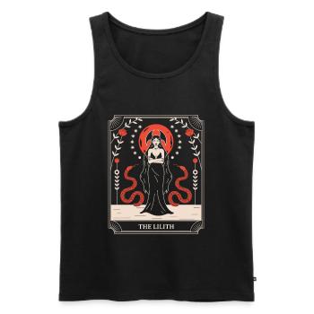 Lilith : Le pouvoir du serpent dans le cadre - Débardeur bio Premium Homme - noir - Devant - AI Model Male 178 light (178cm)