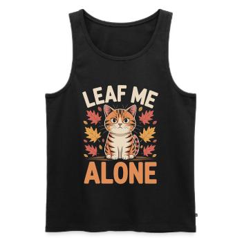 Cat Autumn Funny Leave Me Alone - Men's Premium Organic Tank Top - black - Front - Michal (187cm)