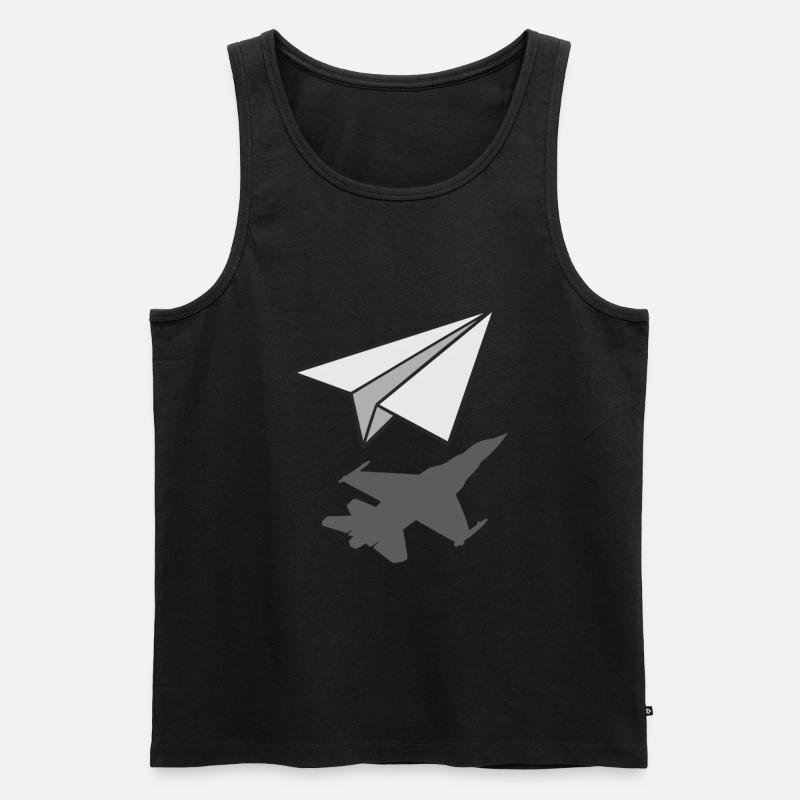 Papierflugzeug Luftfahrtingenieur Luftfahrt Geschenk - Männer Premium Bio Tank Top - Schwarz