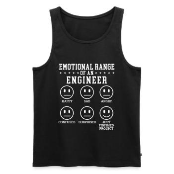 Emotional Range Of An Engineer Mechanical Joke - Men's Premium Organic Tank Top - black - Front - AI Model Male 178 light (178cm)