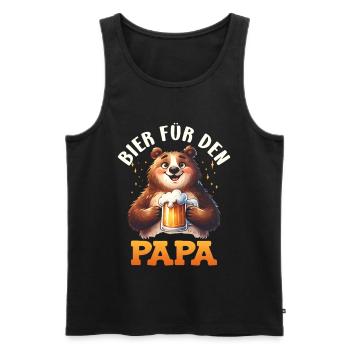 Future papa BIÈRE POUR PAPA Drôle - Débardeur bio Premium Homme - noir - Devant - Michal (187cm)