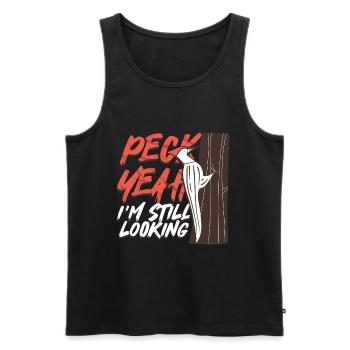 Ivory Woodpecker Birdwatcher Peck yes - Men's Premium Organic Tank Top - black - Front - Michal (187cm)