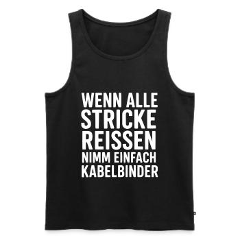 Kabelbinder Spruch – Lustig & Handwerker Humor - Männer Premium Bio Tank Top - Schwarz - Vorne - Michal (187cm)