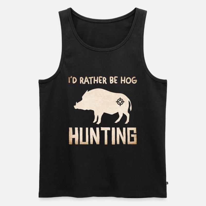 Wildschwein Jagd Silhouette - Männer Premium Bio Tank Top - Schwarz
