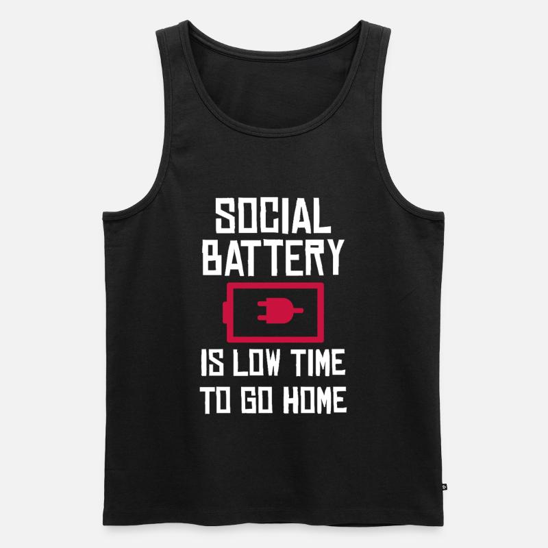 Social Battery: Zeit nach Hause - Männer Premium Bio Tank Top - Schwarz