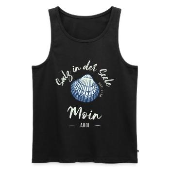 Le sel dans l’âme | Bonjour - Débardeur bio Premium Homme - noir - Devant - AI Model Male 178 light (178cm)