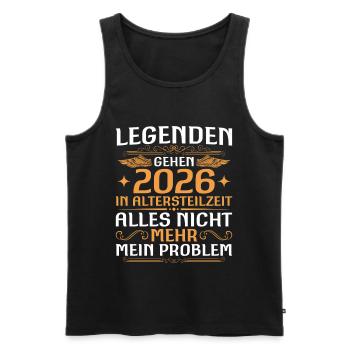 Partial retirement 2025 work colleague in early retirement - Men's Premium Organic Tank Top - black - Front - AI Model Male 178 light (178cm)