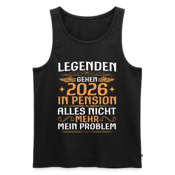 Pensionär 2026 Arbeitskollege Legende in Pension - Männer Premium Bio Tank Top - Schwarz - Vorne - Michal (187cm)
