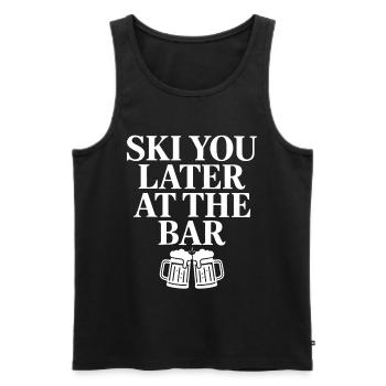 Skiez-vous plus tard au bar - Débardeur bio Premium Homme - noir - Devant - Michal (187cm)