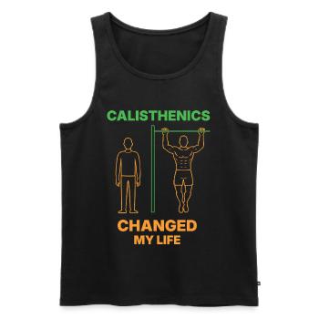 La gymnastique suédoise a changé ma vie Fitness Gym Workout - Débardeur bio Premium Homme - noir - Devant - Michal (187cm)
