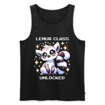 Classe de lémurien débloquée | RPG, Mise à niveau - Débardeur bio Premium Homme - noir - Devant - AI Model Male 178 light (178cm)