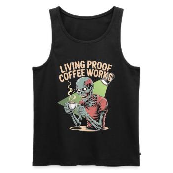 Living Proof Coffee Works Conception squelette - Débardeur bio Premium Homme - noir - Devant - Michal (187cm)
