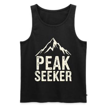 Motif chasseur de sommets Peak Seeker - Débardeur bio Premium Homme - noir - Devant - Michal (187cm)
