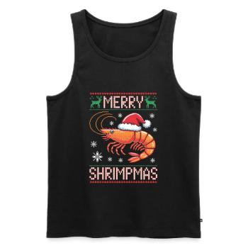 Joyeux Noël Moche Crevettes - Débardeur bio Premium Homme - noir - Devant - AI Model Male 178 light (178cm)