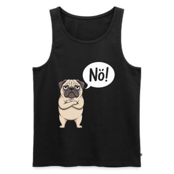 Mops Nö Lustiges Hunde Design - Männer Premium Bio Tank Top - Schwarz - Vorne - Michal (187cm)