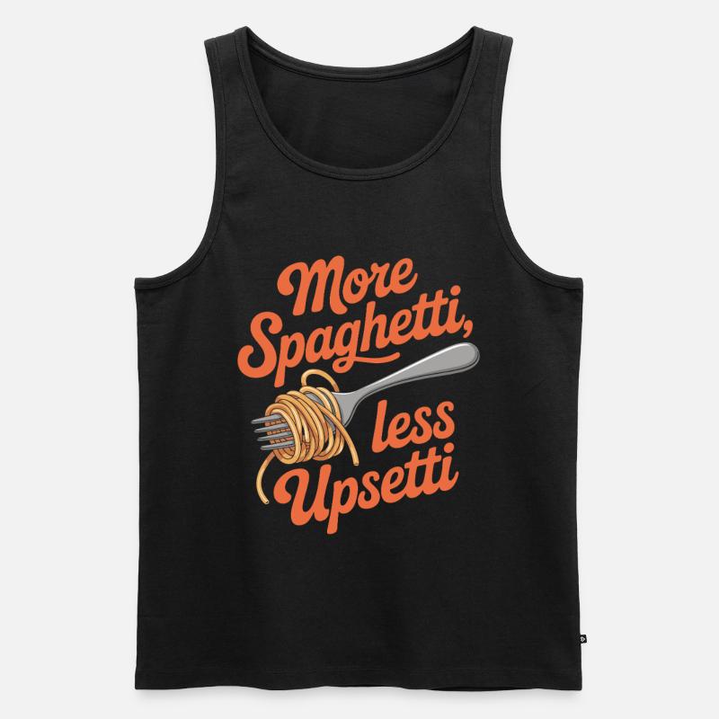 More Spaghetti Less Upsetti - Männer Premium Bio Tank Top - Schwarz