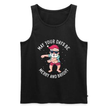 Dabbender Santa - Dem Nikolaus ist es nicht kalt - Männer Premium Bio Tank Top - Schwarz - Vorne - AI Model Male 178 light (178cm)