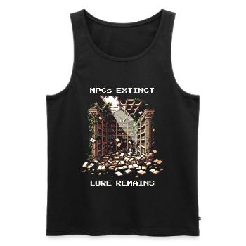 NPCs weg, Lore bleibt | Postapokalyptik - Männer Premium Bio Tank Top - Schwarz - Vorne - AI Model Male 178 light (178cm)
