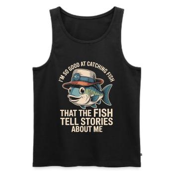 Je suis tellement doué pour attraper du poisson que le - Débardeur bio Premium Homme - noir - Devant - Michal (187cm)