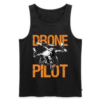 Drone Life Pilot Quadcopter Gift RC - Men's Premium Organic Tank Top - black - Front - AI Model Male 178 light (178cm)