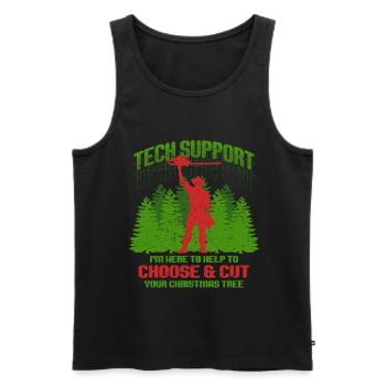 Christmas Tree Growers Help To Choose & Cut - Men's Premium Organic Tank Top - black - Front - AI Model Male 178 light (178cm)