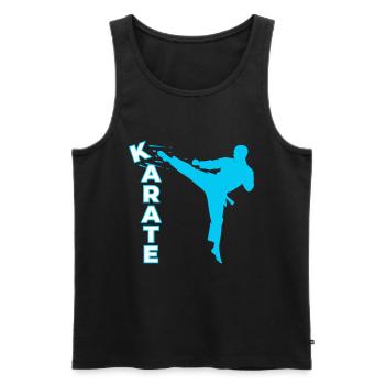 Karaté, Karaté Combattant, Arts martiaux, Karaté Kick - Débardeur bio Premium Homme - noir - Devant - AI Model Male 178 light (178cm)