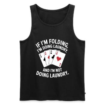 Wrinkles or Laundry: Card Humor - Men's Premium Organic Tank Top - black - Front - AI Model Male 178 light (178cm)