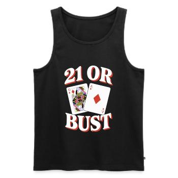 21 Or Bust Poker Card Design - Débardeur bio Premium Homme - noir - Devant - AI Model Male 178 light (178cm)