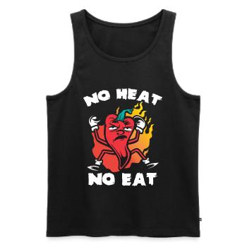 Chili Heart No Meat - Men's Premium Organic Tank Top - black - Front - AI Model Male 178 light (178cm)
