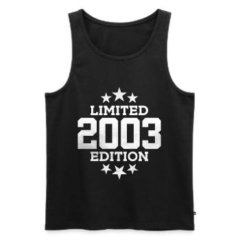 LIMITED EDITION 2003 23RD BIRTHDAY - Men's Premium Organic Tank Top - black - Front - Michal (187cm)