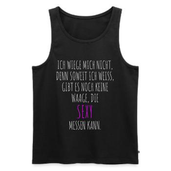 Body Positivity I Don't Weigh Myself Sexy Curvy - Men's Premium Organic Tank Top - black - Front - AI Model Male 178 light (178cm)