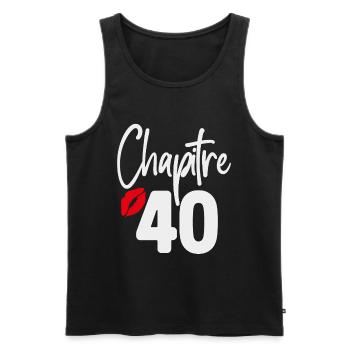 Chapter 40 Birthday Gift Woman 40 Years - Men's Premium Organic Tank Top - black - Front - Michal (187cm)