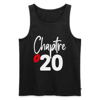 Chapitre 20 cadeau d’anniversaire femme 20 ans - Débardeur bio Premium Homme - noir - Devant - Michal (187cm)
