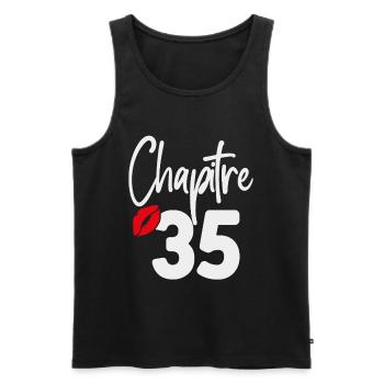 Chapitre 35 cadeau d’anniversaire femme 35 ans - Débardeur bio Premium Homme - noir - Devant - Michal (187cm)